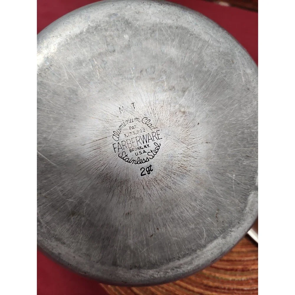 VTG Farberware 2 Qt. Saucepan And 7.5 In Fry Pan Stainless Steel Aluminum Clad